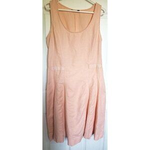 Tristan & Iseut Linen Blend Dress Peach Sz 10